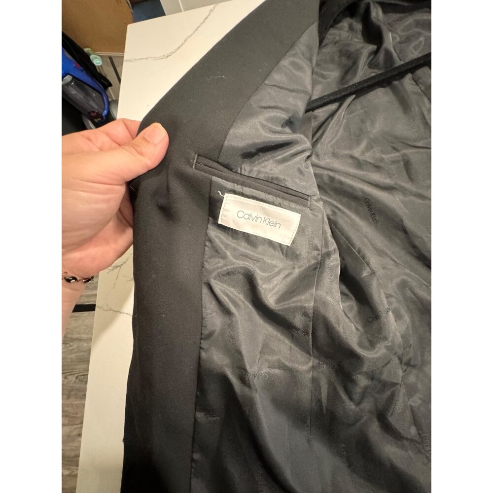 Calvin Klein Boys Black Blazer Jacket Size 12Polyester/Rayon Blend - Picture 8 of 10